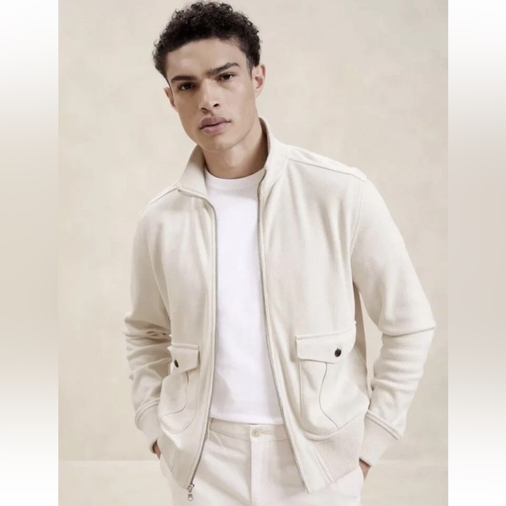 Knit Jacket with Ribbed Details